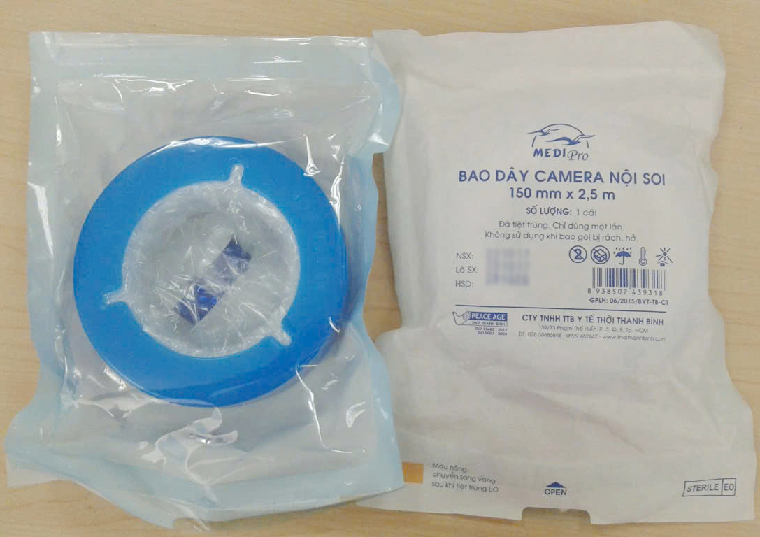 Bao dây camera nội soi 150mm x 2,5m (tiệt trùng) Bao dây camera nội soi 150mm x 2,5m (tiệt trùng)