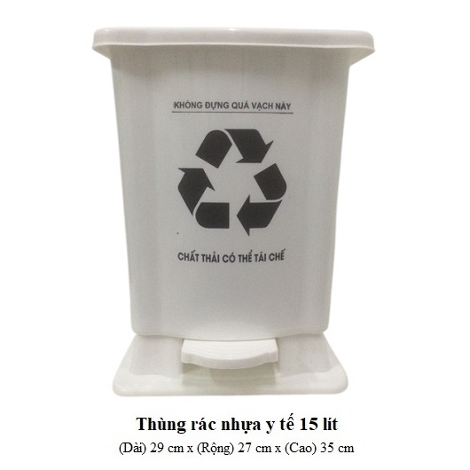 Thùng rác màu trắng 15 lít Thùng rác màu trắng 15 lít