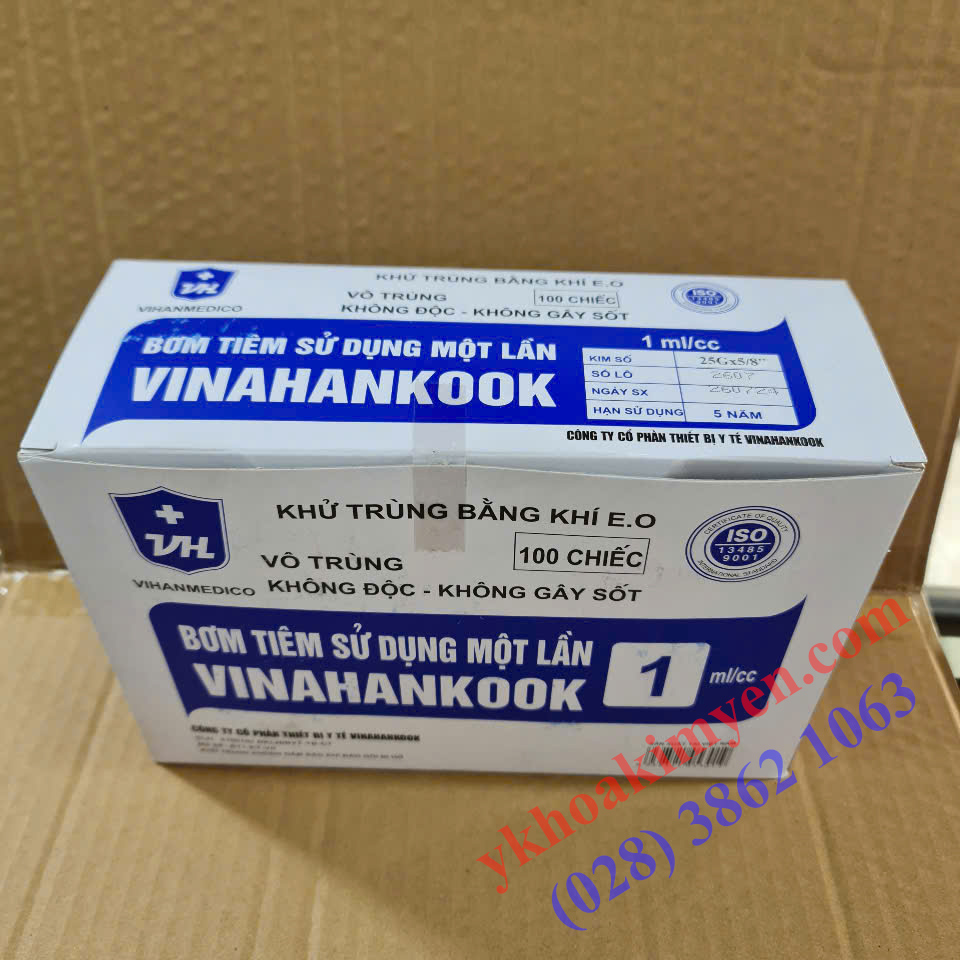 Bơm tiêm Vinahankook 1ml Kim 25x5/8