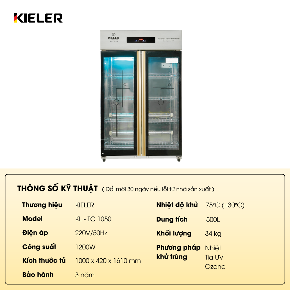 Tủ khử trùng Kieler KL–TC1050