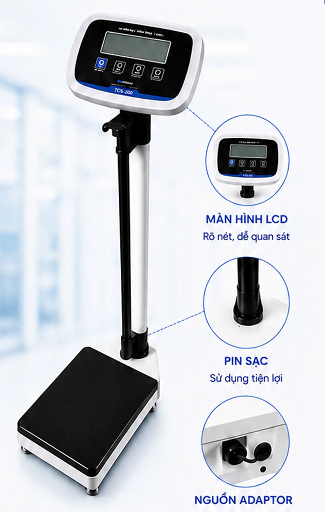 Cân điện tử có thước đo chiều cao LUGMED TCS-200 Cân điện tử có thước đo chiều cao LUGMED TCS-200