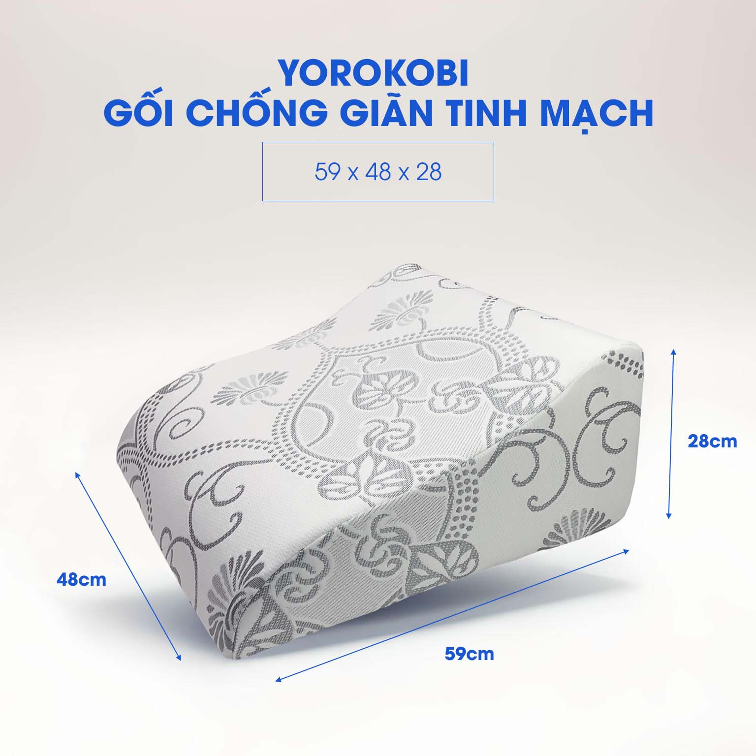 Gối chống suy giãn tĩnh mạch 59x48x28cm