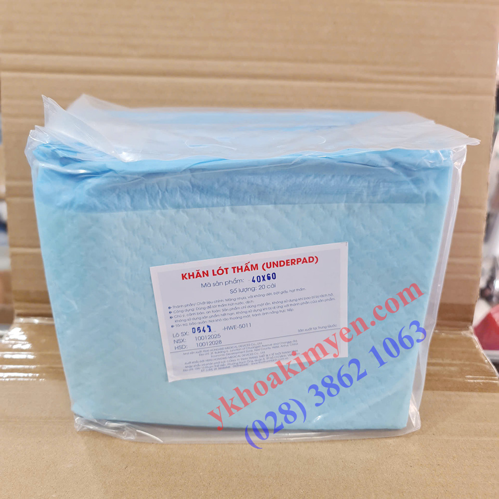Khăn lót thấm (Underpad) 60x90cm (Gói 20 cái) Khăn lót thấm (Underpad) 60x90cm (Gói 20 cái)