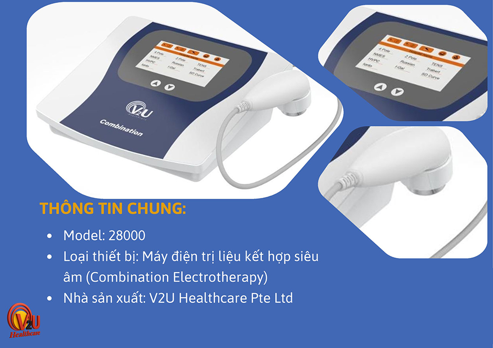 Máy điện xung trị liệu kết hợp siêu âm V2U 28000 Máy điện xung trị liệu kết hợp siêu âm V2U 28000