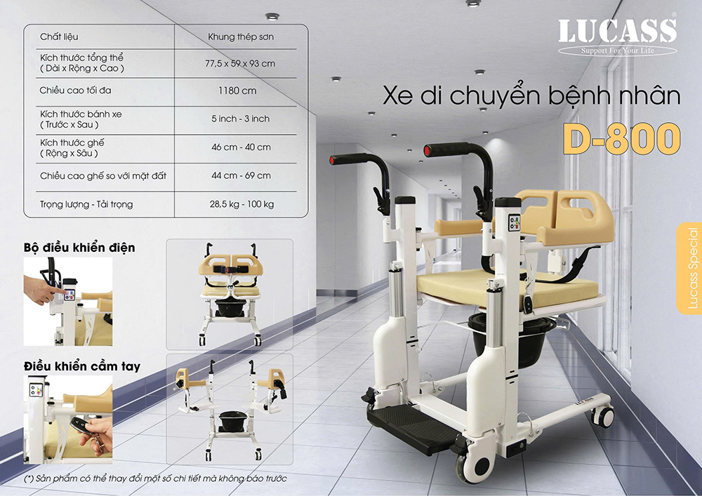 Xe di chuyển bệnh nhân Lucass D-800 (điện) Xe di chuyển bệnh nhân Lucass D-800 (điện)