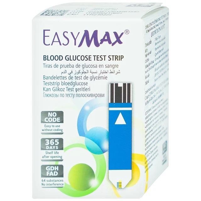 Que thử đường huyết Easy Max (hộp 25 que) Que thử đường huyết Easy Max (hộp 25 que)