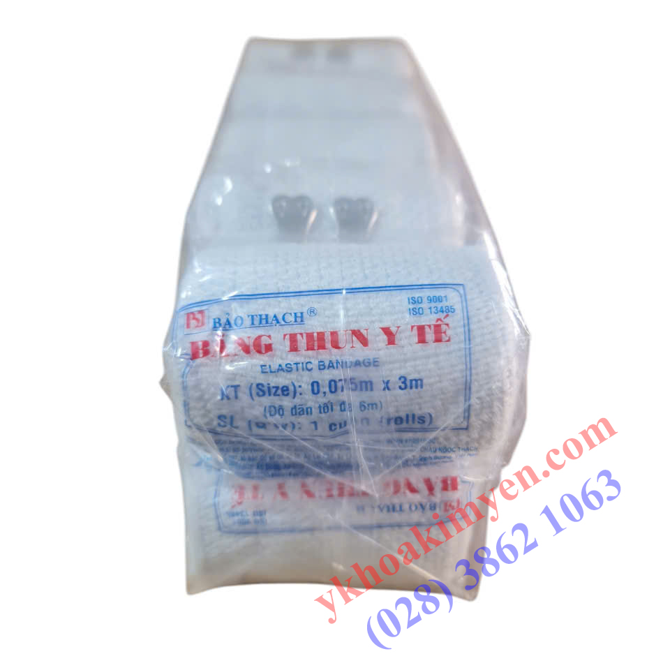 Băng thun y tế Bảo Thạch 2 móc 0,075m x 3m Băng thun y tế Bảo Thạch 2 móc 0,075m x 3m