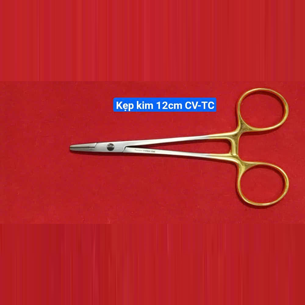 Pen kẹp kim 12cm - Cán vàng TC