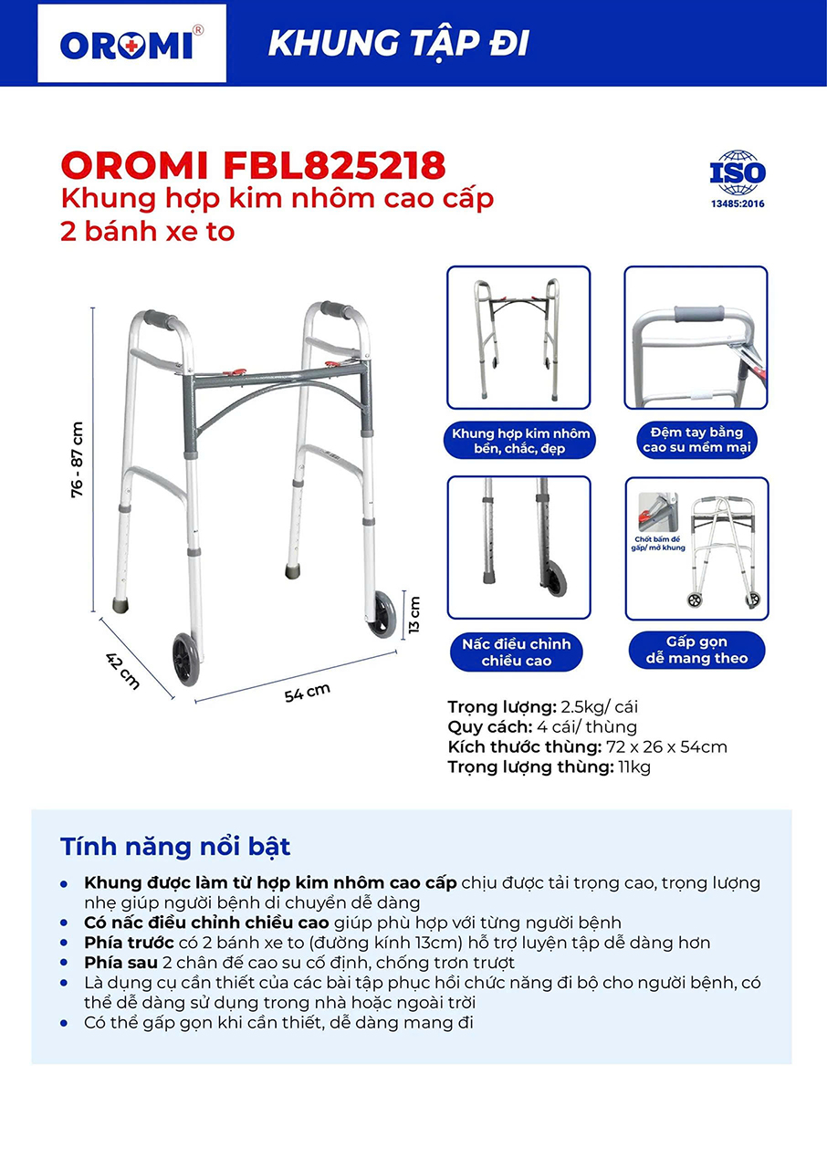 Khung tập đi hợp kim nhôm cao cấp FBL825218 Khung tập đi hợp kim nhôm cao cấp FBL825218
