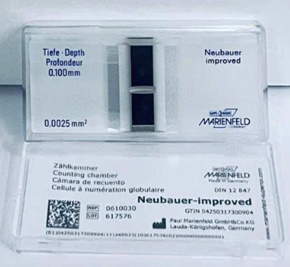 Buồng đếm thủy tinh tráng bạc Neubauer Improved Buồng đếm thủy tinh tráng bạc Neubauer Improved