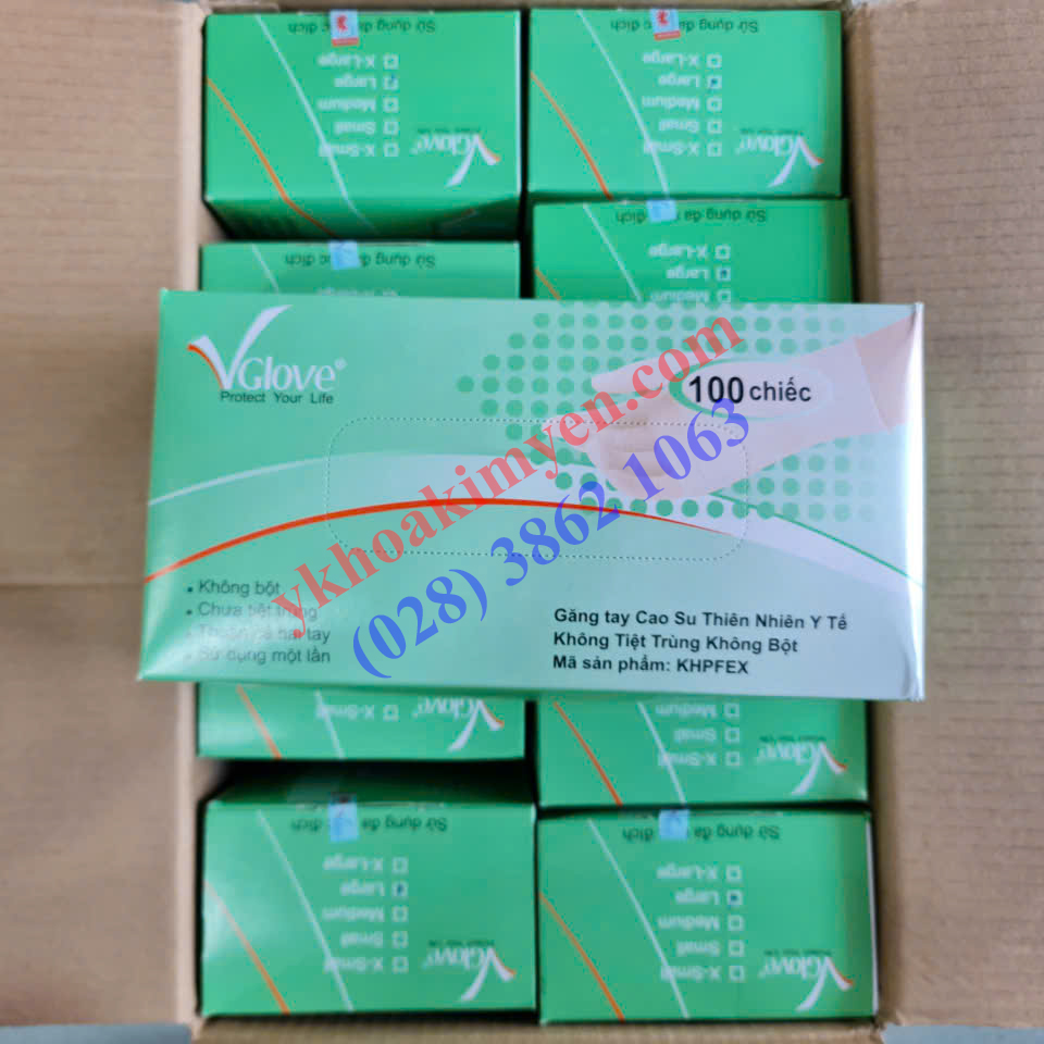 Găng tay y tế Vglove không bột 1 mặt 5.8g