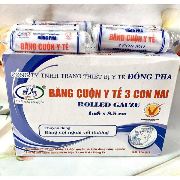 Băng cuộn y tế 3 Con Nai 1m8 x 8.5cm (Hộp 50 cuộn) Băng cuộn y tế 3 Con Nai 1m8 x 8.5cm (Hộp 50 cuộn)