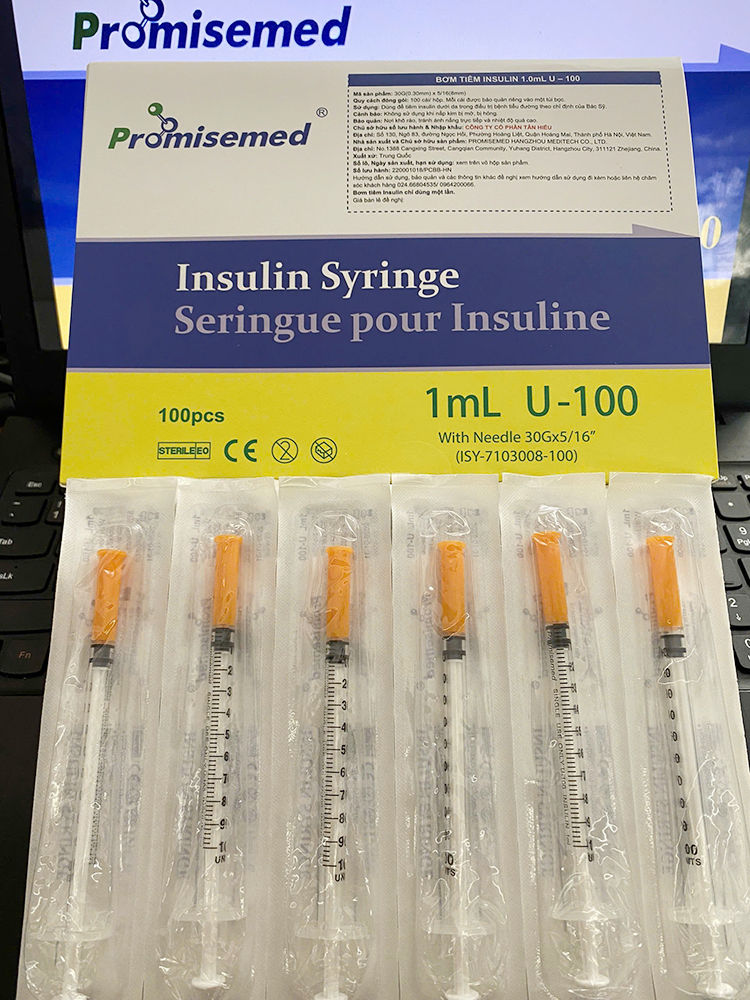 Bơm tiêm Insulin Promisemed 1ml U-100 (cam)