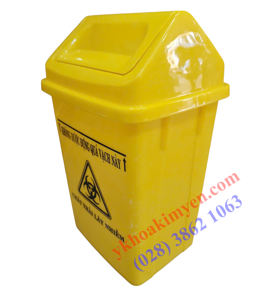 Thùng rác y tế nắp lật nhỏ vàng 8 lít Thùng rác y tế nắp lật nhỏ vàng 8 lít
