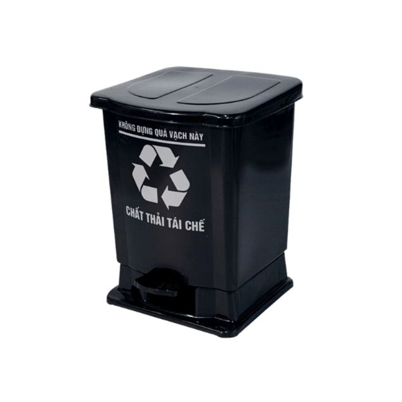 Thùng rác nhựa đạp chân màu đen 25L Thùng rác nhựa đạp chân màu đen 25L