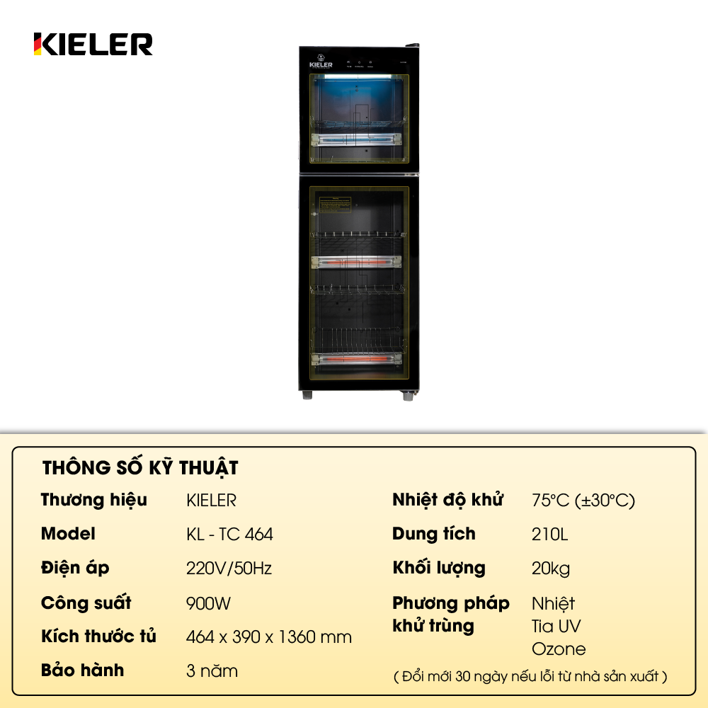Tủ tiệt trùng đứng cảm ứng Kieler KL-TC 464