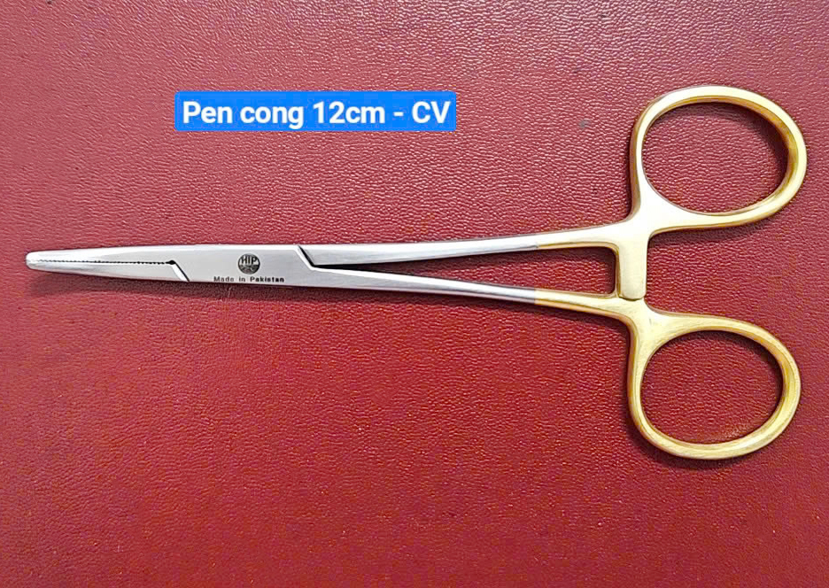 Pen y tế 12cm cong không mấu - Cán vàng Pen y tế 12cm cong không mấu - Cán vàng