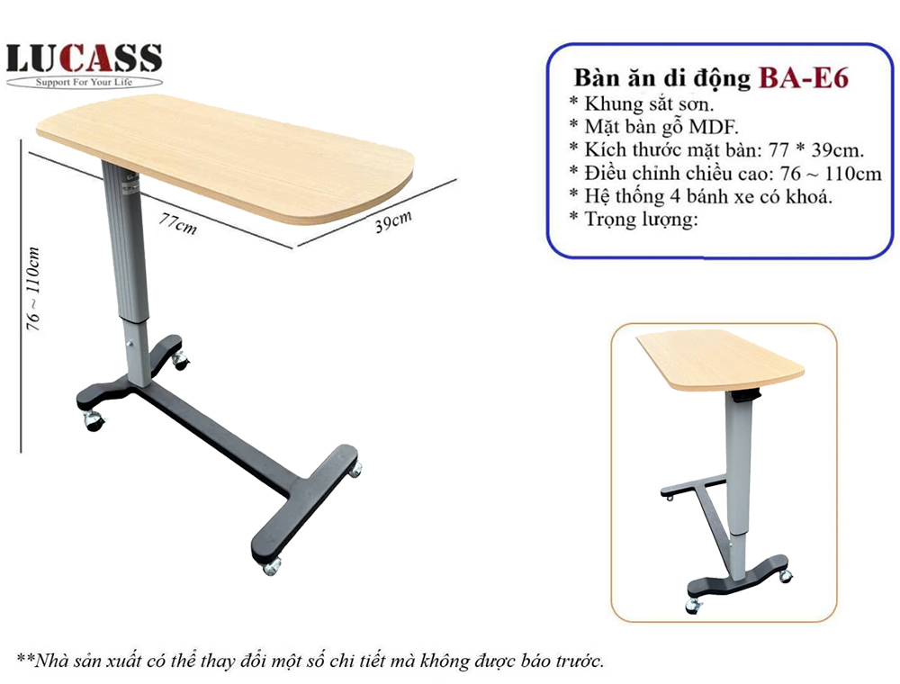 Bàn ăn di động Lucass BA-E6 Bàn ăn di động Lucass BA-E6