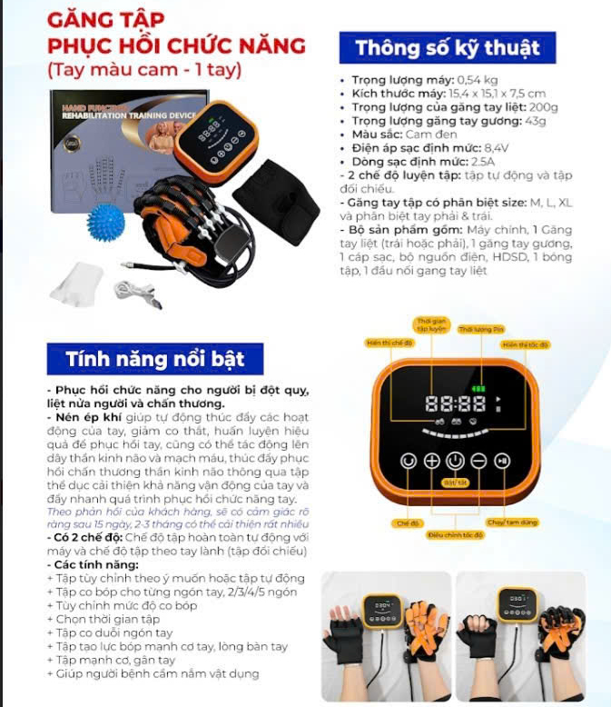 Găng tay robot tập phục hồi chức năng 962 Găng tay robot tập phục hồi chức năng 962