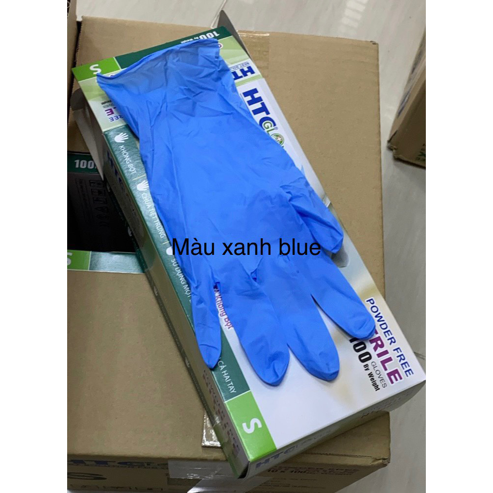 Găng tay cao su Nitrile y tế không bột HTC Gloves size S