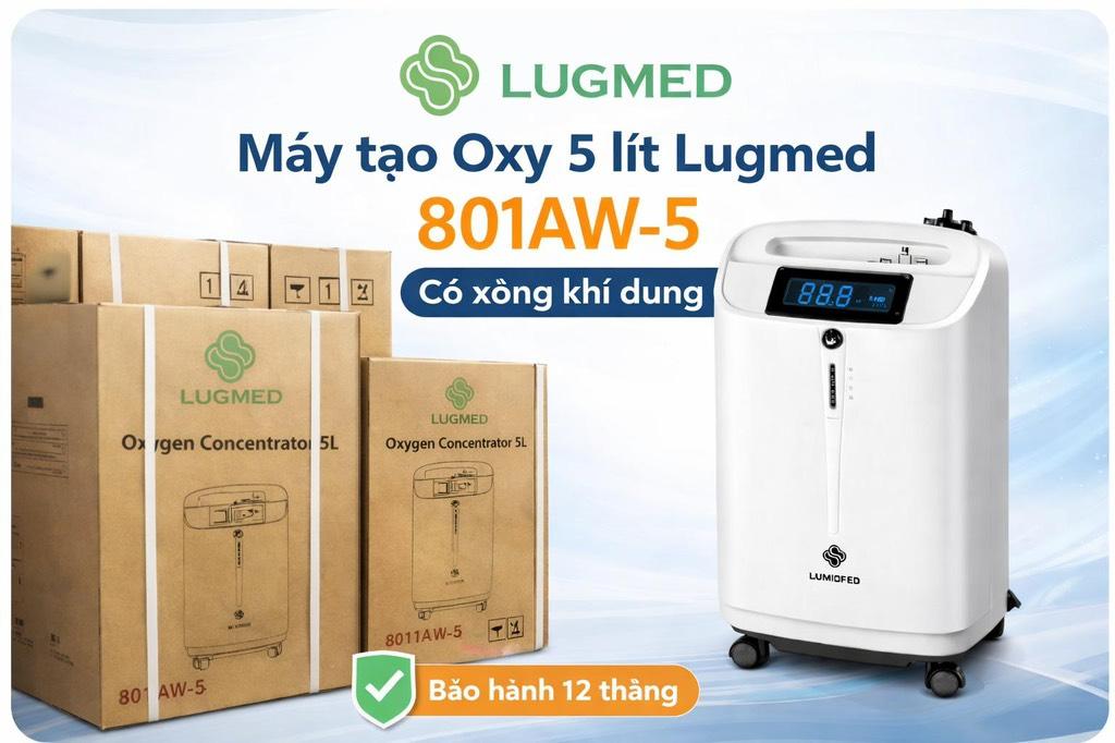 Máy tạo oxy 5 lít Lugmed 801AW-5 (có xông khí dung) Máy tạo oxy 5 lít Lugmed 801AW-5 (có xông khí dung)