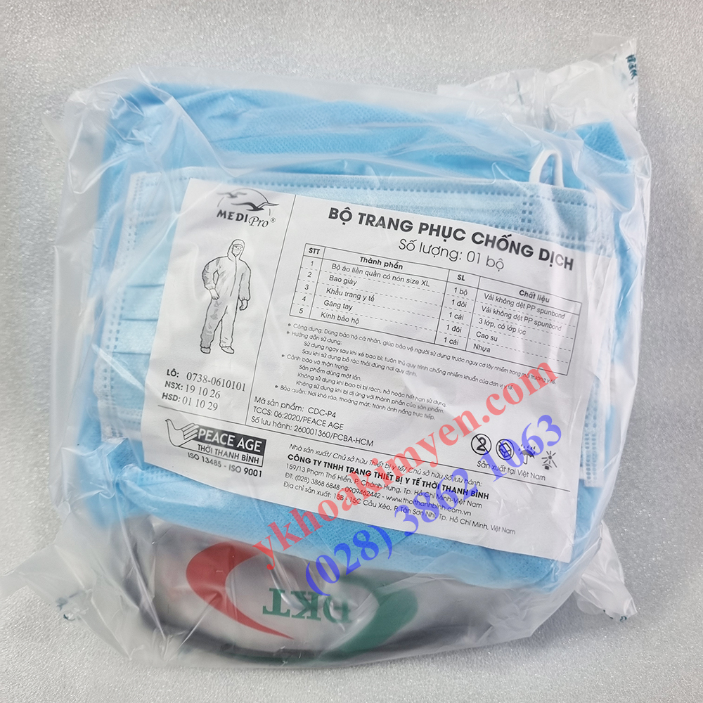 Trang phục chống dịch Coverall 5 món (C+KT+G+GT+K) Trang phục chống dịch Coverall 5 món (C+KT+G+GT+K)