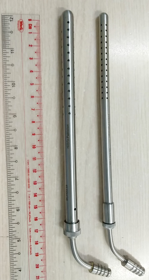 Ống hút dịch Poole cong Φ10 mm - 22 cm
