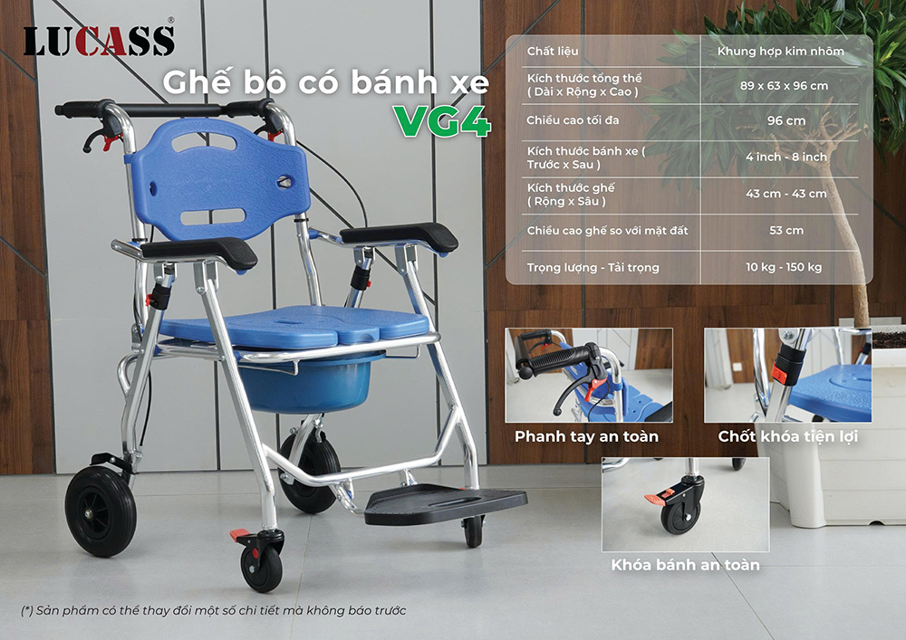 Ghế bô nhôm có thắng Lucass VG4 Ghế bô nhôm có thắng Lucass VG4