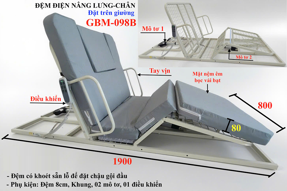 Đệm nâng hạ điều khiển điện GBM-098B Đệm nâng hạ điều khiển điện GBM-098B
