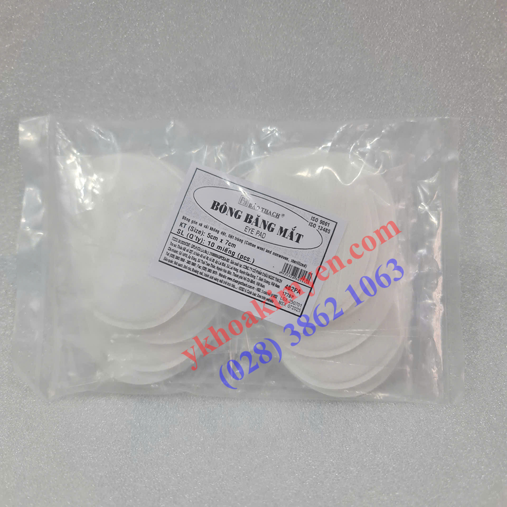 Bông băng mắt Bảo Thạch 5cmx7cm (Gói 10 miếng) Bông băng mắt Bảo Thạch 5cmx7cm (Gói 10 miếng)