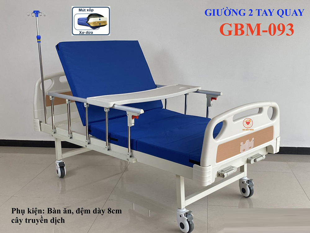 Giường bệnh nhân 2 tay quay GBM-093