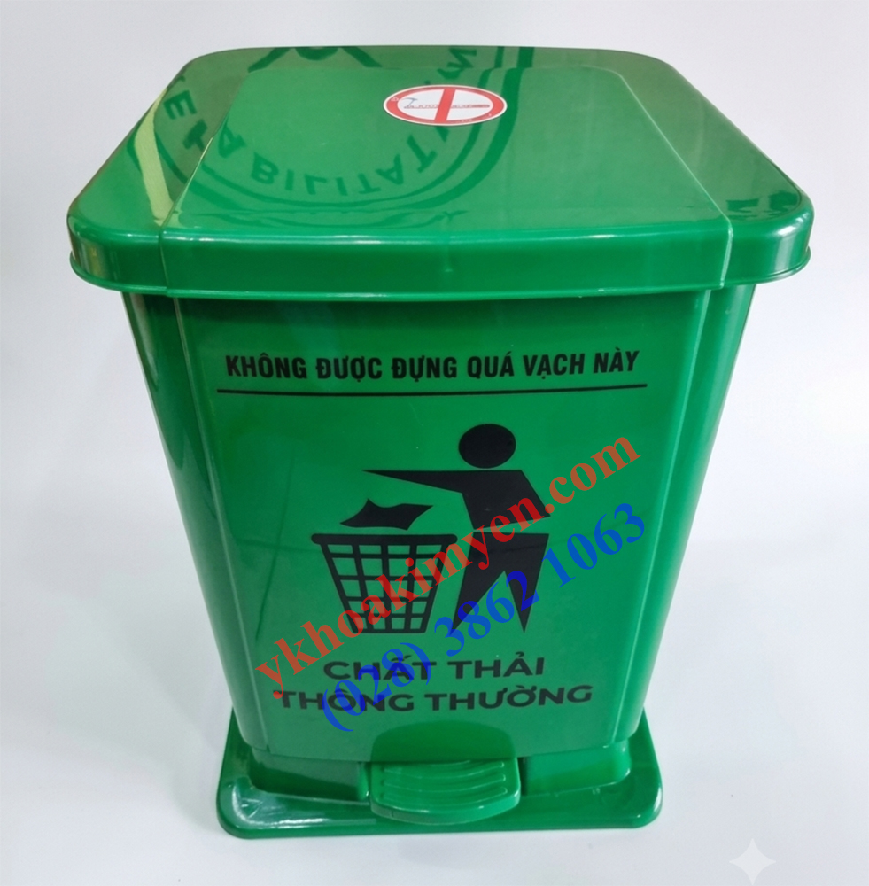 Thùng rác sinh hoạt màu xanh lá 15 lít Thùng rác sinh hoạt màu xanh lá 15 lít