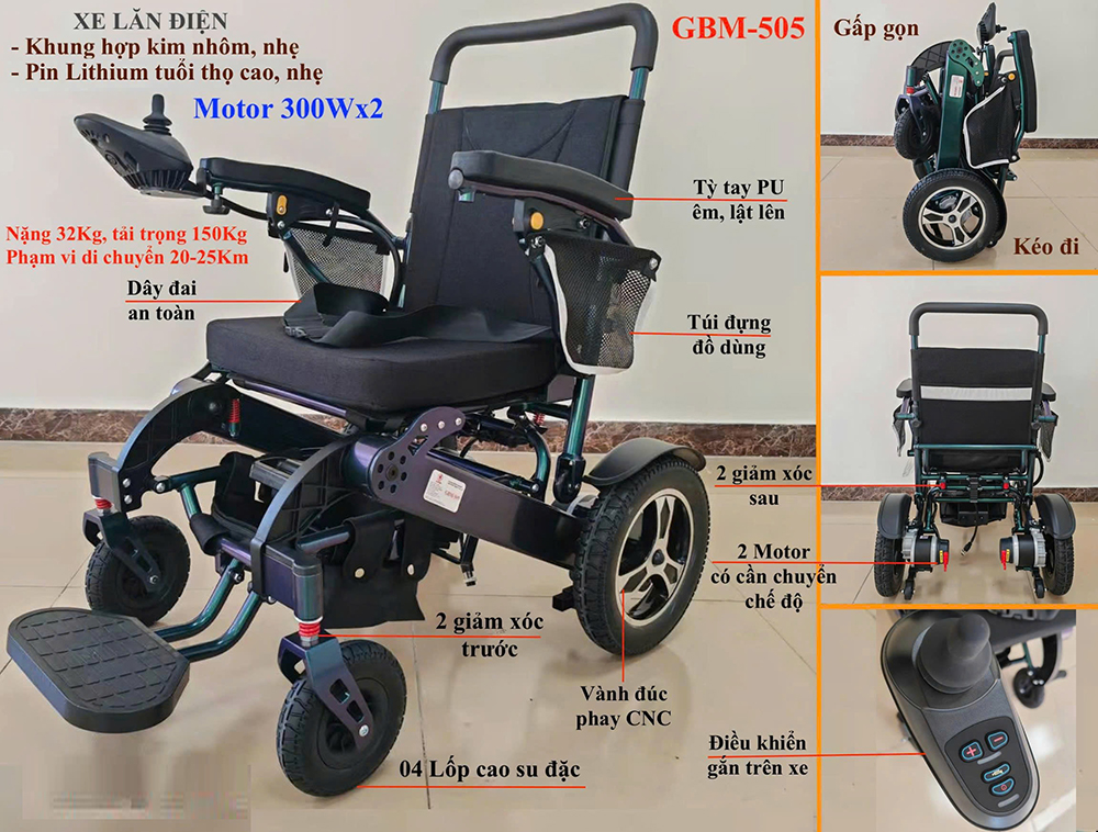 Xe lăn điện GBM-505 Xe lăn điện GBM-505
