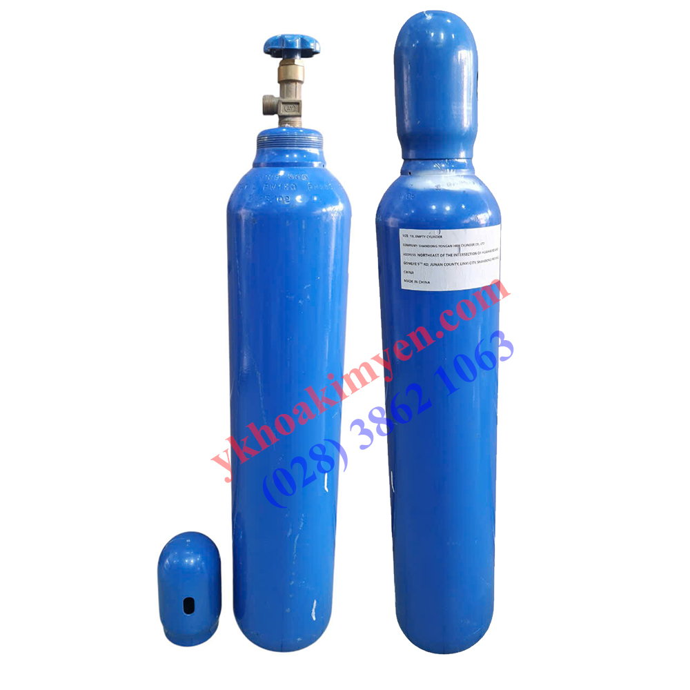 Bình oxy y tế 2,5 khối 10 lít có nắp Bình oxy y tế 2,5 khối 10 lít có nắp