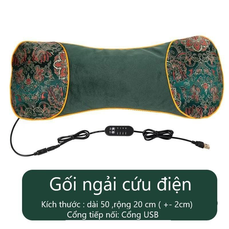 Gối massage cổ vai gáy ngải cứu cắm điện làm ấm Gối massage cổ vai gáy ngải cứu cắm điện làm ấm