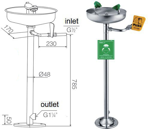 Bồn rửa mắt khẩn cấp WJH0359 Bồn rửa mắt khẩn cấp WJH0359