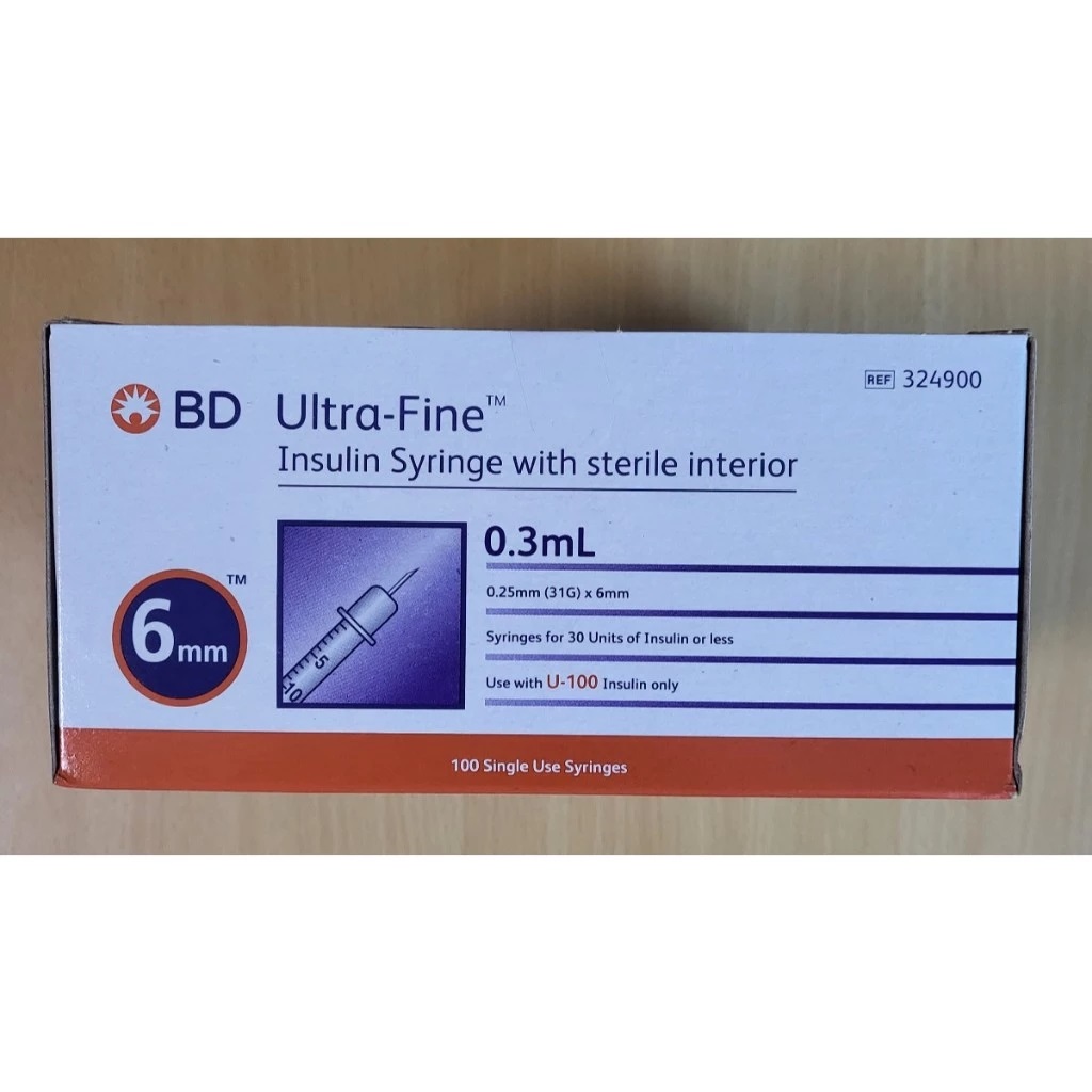 Bơm kim tiêm insulin BD Ultra-fine II 0.3ml 31GA 6mm (Hộp 10 túi x 10 cái) Bơm kim tiêm insulin BD Ultra-fine II 0.3ml 31GA 6mm (Hộp 10 túi x 10 cái)