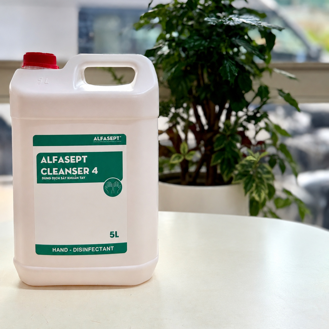 Dung dịch sát khuẩn tay ALFASEPT CLEANSER 4 can 5 lít Dung dịch sát khuẩn tay ALFASEPT CLEANSER 4 can 5 lít