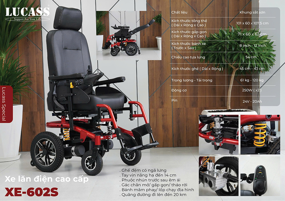 Xe lăn điện cao cấp Lucass XE-602S Xe lăn điện cao cấp Lucass XE-602S
