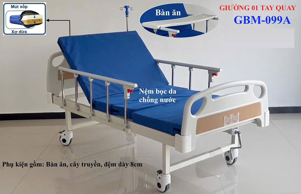 Giường bệnh nhân 1 tay quay GBM-099A Giường bệnh nhân 1 tay quay GBM-099A