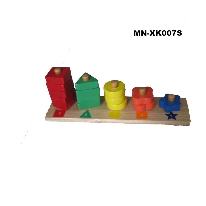 Học đếm đến 5 ( xếp đa hình qua lổ giảm dần) MN-XK007S Học đếm đến 5 ( xếp đa hình qua lổ giảm dần) MN-XK007S