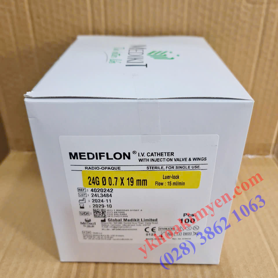 Kim luồn tĩnh mạch Medikit (Ấn Độ) số 24G