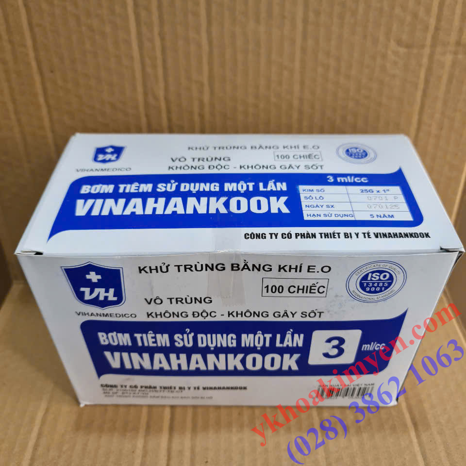 Bơm tiêm Vinahankook 3ml Kim 25x1