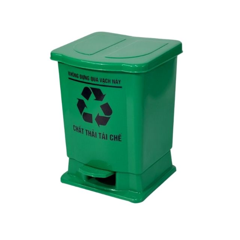 Thùng rác nhựa đạp chân màu xanh 15L Thùng rác nhựa đạp chân màu xanh 15L