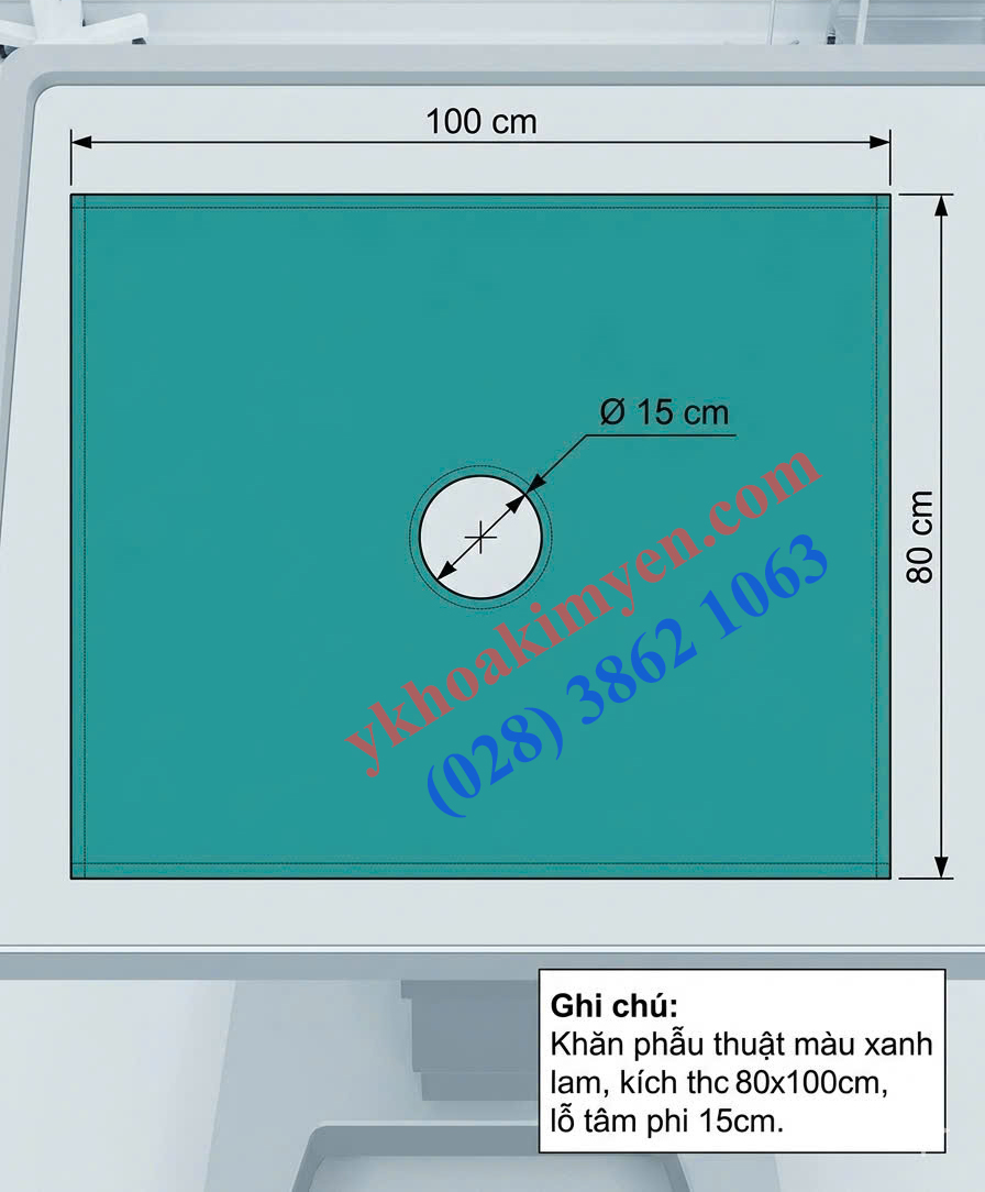 Khăn vải phẫu thuật 80cm x 100cm có lỗ 15cm Khăn vải phẫu thuật 80cm x 100cm có lỗ 15cm