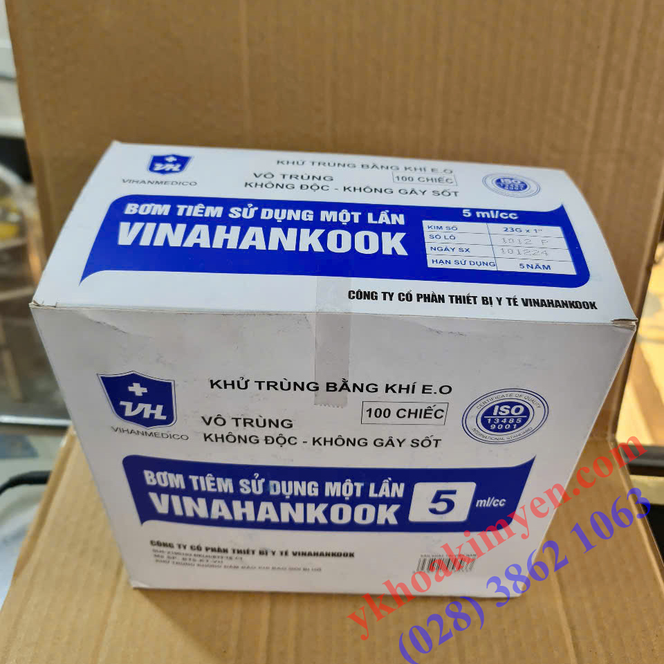 Bơm tiêm Vinahankook 5ml Kim 23x1