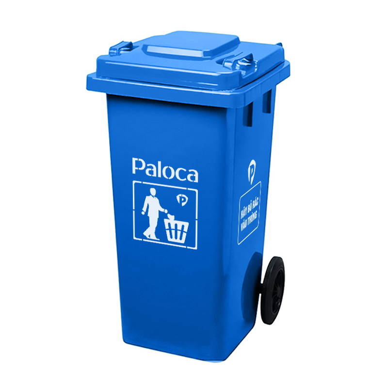 Thùng rác nhựa HDPE 120L màu xanh dương Thùng rác nhựa HDPE 120L màu xanh dương