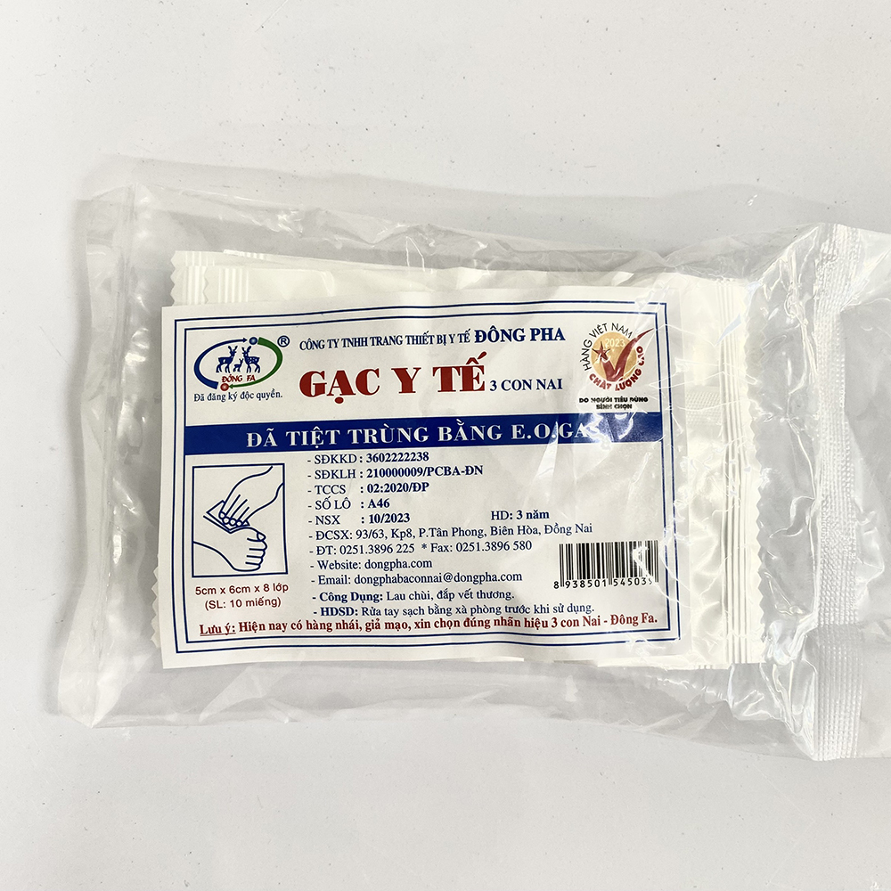 Gạc y tế Đông Pha 5cmx6cmx8 lớp