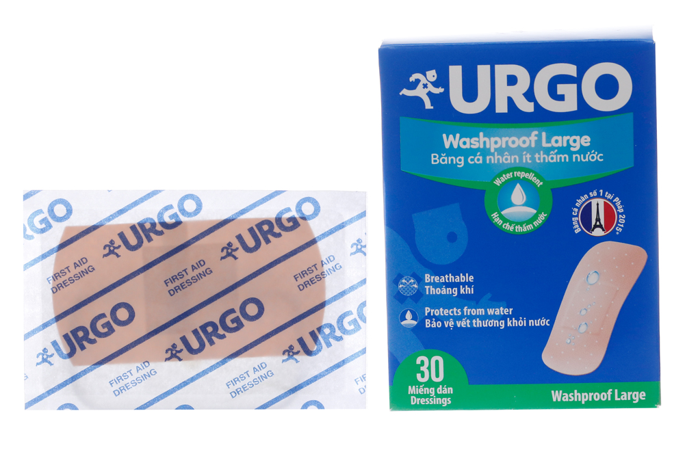Băng cá nhân Urgo Washproof Large 3.8x7.2cm
