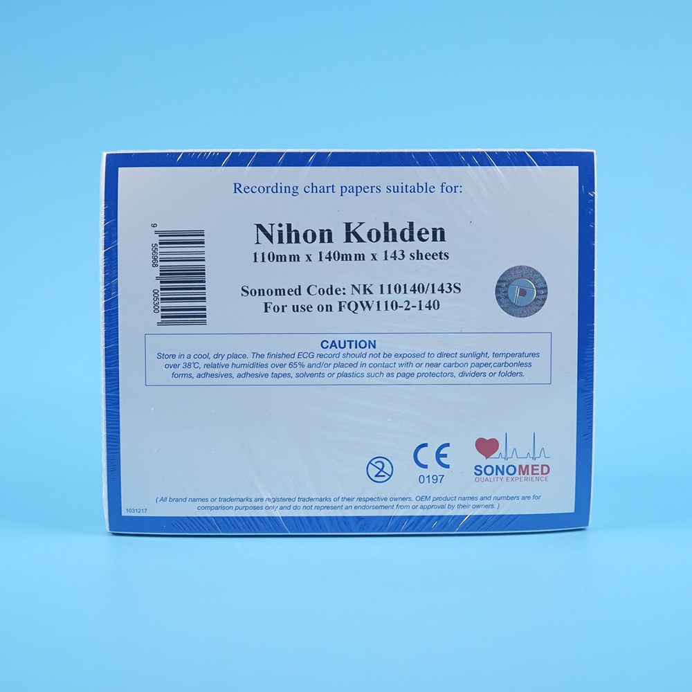 Giấy đo điện tim 110x140mm x 143 tờ Sonomed ML (không sọc) Giấy đo điện tim 110x140mm x 143 tờ Sonomed ML (không sọc)